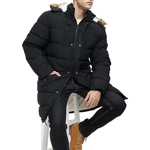 Veste d'hiver pour homme, extra longue, en polaire, matelassée, avec capuche, parka, chaude, résistante à l'eau, isolée, pour temps froid, à plusieurs couches - Product Image 5