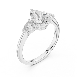 Side Stone 925 Sterling Silver Moissanite <b>Diamond</b> <b>Ring</b> Factory Wholesale Engagement Jewelry Supplier - Product Image 3