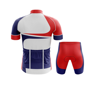 Tenue de cyclisme personnalisée imprimée, vente en gros OEM, maillot et cuissard de cyclisme 100% polyester, anti-humidité, professionnel - Product Image 2