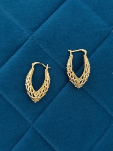 Pendientes de Aro Geométricos Chapados en Oro de 18K, Joyería de Latón Moderna para Mujer, Regalo de Aniversario - Product Image 1