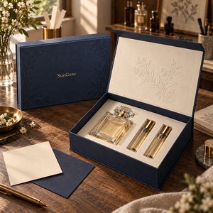 Maßgefertigte Magnetische Buchbox für Parfüm-Geschenksets mit Botanischer Folienprägung - Product Image 6