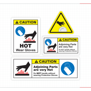 Caution Hot Warning Matte Finish Adhesive Safety Sticker for Industrial Use <b>Machines</b> Heat-Resistant Waterproof - Product Image 6
