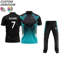 Maillot de cricket à manches courtes en polyester respirant 100 % avec logo personnalisé par sublimation, séchage rapide, support OEM ODM, fabrication en gros