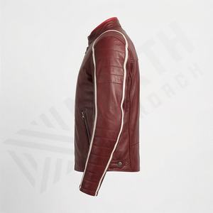 Nueva Chaqueta de Motocicleta de Diseño Premium en Cuero Genuino para Hombre, Talla Grande, Resistente al Viento, Precio al por Mayor, MOQ Bajo, Chaquetas de Moda - Product Image 3