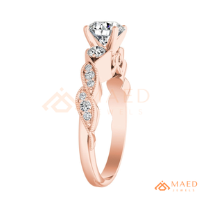 Round Cut Moissanite <b>Infinity</b> Twist Engagement Ring <b>Rose</b> Gold Plated Pave Band Wedding Ring Jewelry Gift - Product Image 6