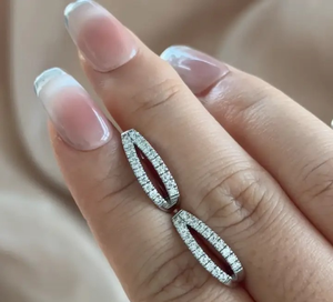 Nueva Colección de Pendientes de Aro con Corte Redondo en Forma de U, con Moissanita 925 y Baño de Oro Blanco de 18K, para Mujer - Product Image 4