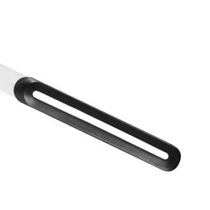 Couteaux à épandre les ingrédients de cuisine à manche noir, avec lame droite à pointe arrondie argentée et poignée à fente ouverte pour la préparation et le service des aliments - Product Image 6