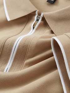 Polo de alta calidad 100% algodón con media cremallera para hombre, logotipo personalizado, diseño liso, ropa deportiva informal, ropa de equipo, polo para hombre - Product Image 5