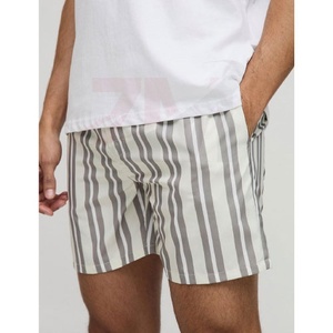 Shorts d'été décontractés en coton respirant à rayures, style nouveau, pour hommes, pour la gym et le fitness, en vente à prix réduit, OEM - Product Image 4