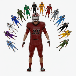 Sportswear Polyester Lightweight Mesh Solid Plain Color Team Player Custom Printed Name Number Design American Football Uniforms - Product Image 1
