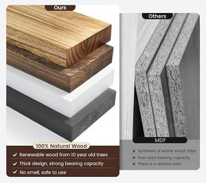 Présentoir flottant de 36 pouces Support de rangement multifonctionnel en bois massif - Product Image 5