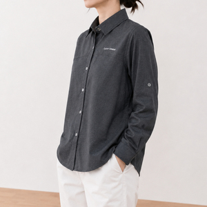Camisa de mujer con buena absorción de humedad y caída elegante, de manga larga - Product Image 2