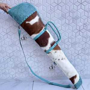 Nuevo Bolso de Hombro Elegante de Cuero con Piel de Vaca y Cuero Repujado Turquesa 2026 para Unisex - Product Image 1