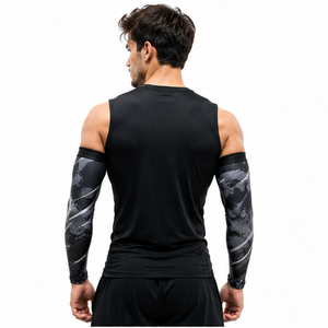 Mangas de compresión deportivas para hombre, personalizadas, transpirables, elásticas, para entrenamiento, correr, ciclismo, soporte atlético y protección. - Product Image 3