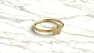 Luxury 18K Gold Butterfly Round Diamond <b>Ring</b> Pave <b>Ring</b> Statement <b>Ring</b> Unique Anniversary <b>Stack</b> <b>Ring</b> Fine Jewelry Gift for Women - Product Image 3