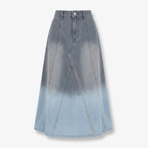 Private Label Womens Denim <b>Maxi</b> <b>Skirt</b> Raw Denim High Waist Wholesale Custom Production Supplier Bulk Supply - Product Image 4