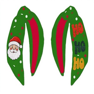 Serre-tête vert perlé personnalisé pour femme, dernière collection 2026, accessoire noué, cadeau de Noël très tendance pour les fêtes - Product Image 1