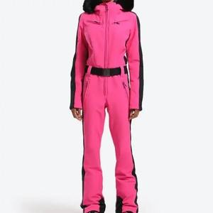 Professional <b>Women</b> One Piece Ski Suit Waterproof Windproof Snowsuit <b>Thermal</b> Winter Jumpsuit Slim Fit Hooded Outdoor Sportswear - Product Image 5