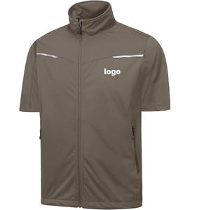 Men Regular Sleeve 10% Spandex Softshell <b>Fleece</b> <b>Lined</b> Stand Collar Windproof Plus Size Sports Outdoor Windbreaker <b>Jacket</b> - Product Image 2