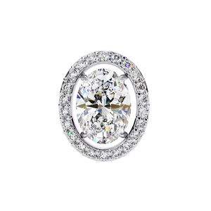 Boucles d'oreilles clous en moissanite taille ovale avec halo, centre 7,5 x 5,5 mm, 44 pierres latérales de 1,1 mm, en moissanite VVS, or massif 10 carats - Product Image 4