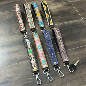 Bracelet de poignet en cuir véritable durable et fait main, personnalisé, pour femme, avec clip métallique, porte-clés, vente en gros - Product Image 6