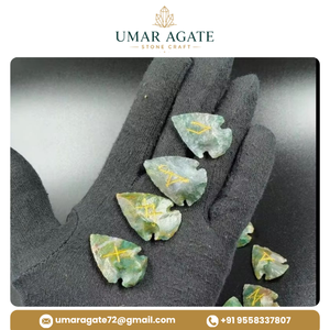 Juego de Runas de Ágata Musgosa con Punta de Flecha, Hermosas Runas Futhark Talladas a Mano en Piedra Preciosa, Herramienta Espiritual, Regalo - Product Image 4