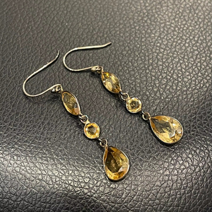 Citrine Drop <b>Earrings</b> Sterling Silver <b>Earrings</b> November Birthstone Women Jewelry <b>Handmade</b> <b>Earrings</b> Gift For Her Elegant Fashion - Product Image 1