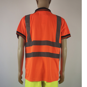 Vêtements de travail de sécurité réfléchissants haute visibilité en polyester 100% en gros, t-shirt polo haute visibilité, vêtements de travail à deux sangles, chemise de travail - Product Image 2