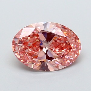 Diamant CVD rose vif fantaisie de forme ovale de luxe, cultivé en laboratoire, 2,5 carats, clarté VS2, polissage excellent, diamant non monté pour bijoux - Product Image 1