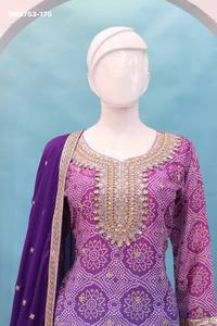 ชุดชาราร่าพร้อมผ้าคลุมไหล่ ดีไซน์เนอร์คุณภาพพรีเมียม ผ้าชีนอนเนื้อหนา ปักดิ้นและเลื่อม พร้อมบริการสั่งซื้อออนไลน์จากอินเดีย - Product Image 5