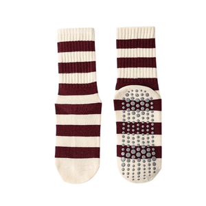 Red Sox Women's Striped Embroidered Mid Tube Women's Socks Pilates Sports Non <b>Slip</b> Yoga Socks - Product Image 4