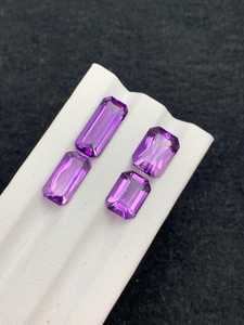 Pierre précieuse d'améthyste naturelle, cristal violet à taille radiant, pierre non montée pour la fabrication de bijoux, bague, pendentif, pierre de naissance de février - Product Image 3