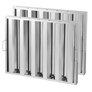 Filtro antigrasso commerciale a deflettore in acciaio inossidabile 24.5W X 19.5H per cappe da cucina di hotel e ristoranti - Product Image 1