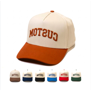 Custom Puff Logo Upside Down Two Tone Baseball Cap 100% Cotton 5 Panel Rope <b>Hat</b> Embroidered Cap Wholesale Wedding Event <b>Hat</b> - Product Image 1
