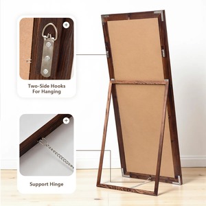 Miroir à cadre en bois au design minimaliste, idéal pour les bureaux, les centres commerciaux, les studios de danse et les vitrines de boutiques, fabriqué à la main en Inde - Product Image 4