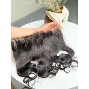 Nœuds invisibles 13x4 Lace Frontal Cheveux Vietnamiens Bruts de Donneur Unique Ondulés Noir Naturel Vente en Gros - Product Image 1