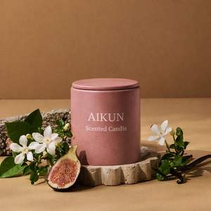 AIKUN Lemon-Scented <b>Candle</b> Clean-Burning Ceramic Jar <b>Candle</b> Custom Engraved <b>Candle</b> for Weddings, Home Use, Commercial Use - Product Image 2