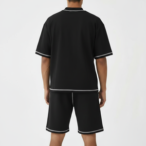 Ensemble 2 pièces pour homme, imprimé, été, t-shirt et short décontractés, respirant, polyester et coton, nouvelle arrivée, vêtements tendance, t-shirt et short - Product Image 5