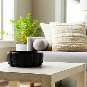 ชามไม้แกะสลักลาย งานแฮนด์เมด สีดำ สำหรับเสิร์ฟอาหาร ตกแต่งบ้าน - Product Image 3