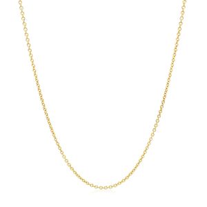Catena a Maglia Cavo in Oro Giallo 14k, 1.2mm, Bracciale e Catena alla Moda - Product Image 2