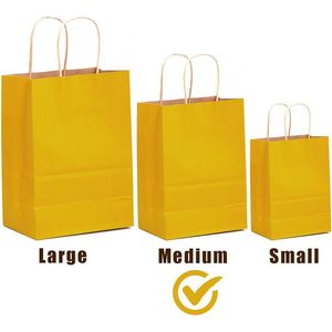 Confezione da 32 Sacchetti Regalo Gialli di Medie Dimensioni con Manici 7.6"x4.75"x10.5" Multiuso - Product Image 2