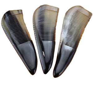 Peigne artisanal en corne de buffle véritable, imperméable, pour dompter sans effort les cheveux épais et texturés, pour une brillance éclatante, ensemble de peignes pour - Product Image 6