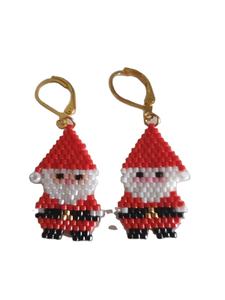Customizable Festive Seed Bead Embroidery Drop <b>Earrings</b> Handcrafted Trendy Unisex Jewelry Custom Colors <b>Christmas</b> Fashionable - Product Image 3