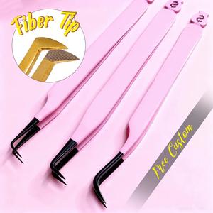 Juego de Pinzas Quirúrgicas de Precisión Morje para Pestañas, Acero Inoxidable, Punta Suave, Agarre Perfecto, 10 mm, Mango con Forma de Corazón en Rosa, Morado y Azul - Product Image 2