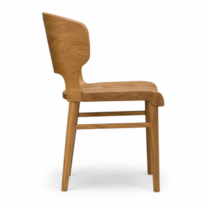 Chaise de salle à manger contemporaine en teck massif avec dossier ergonomique pour le soutien lombaire, écologique, imperméable, pour appartement, maison, bureau - Product Image 2