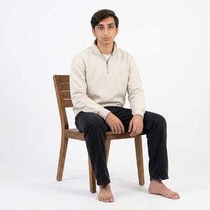 Sweat-shirt à col zippé personnalisé, coton lourd, streetwear, vêtements à marque privée pour les marques de vêtements et les détaillants - Product Image 6