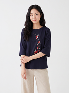 Chemisier d'été moderne brodé et tissé Bmama pour femme, décontracté, à manches bouffantes, coupe ample, vente en gros - Product Image 5