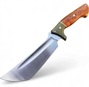Couteau utilitaire artisanal à finition satinée, lame en acier inoxydable, manche en bois d'olivier et micarta vert, OEM disponible - Product Image 3