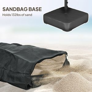 Ombrellone da Giardino Bifacciale 3m con Luci Solari e Base Inclinabile a Pulsante per Tavolo da Pranzo o Caffè - Product Image 6