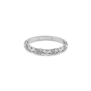 Bague de fiançailles en or massif 9K 10K 14K 18K, fine, rose, de créateur, empilable, avec diamant de laboratoire rond et bordure Milgrain - Product Image 3